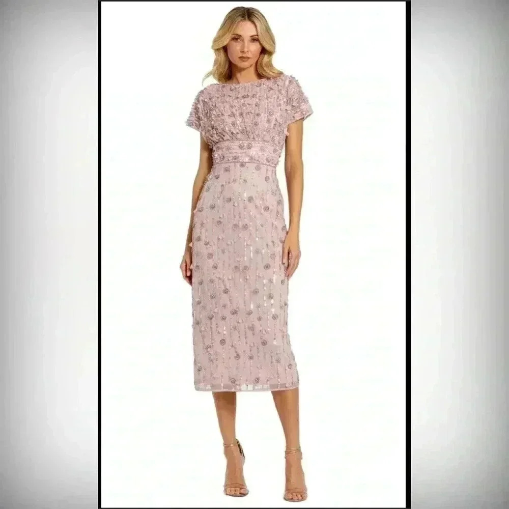 Mac Duggal 94117 - Tea Length Beaded Dress NWT Vintage Lilac